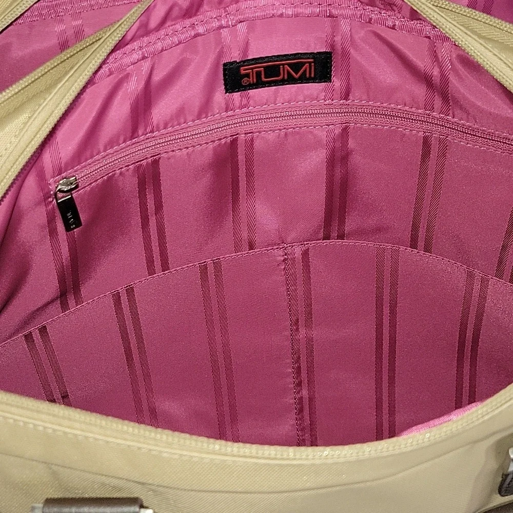 Womens Tumi Tan/Brown Nylon Leather Business Laptop Bag
